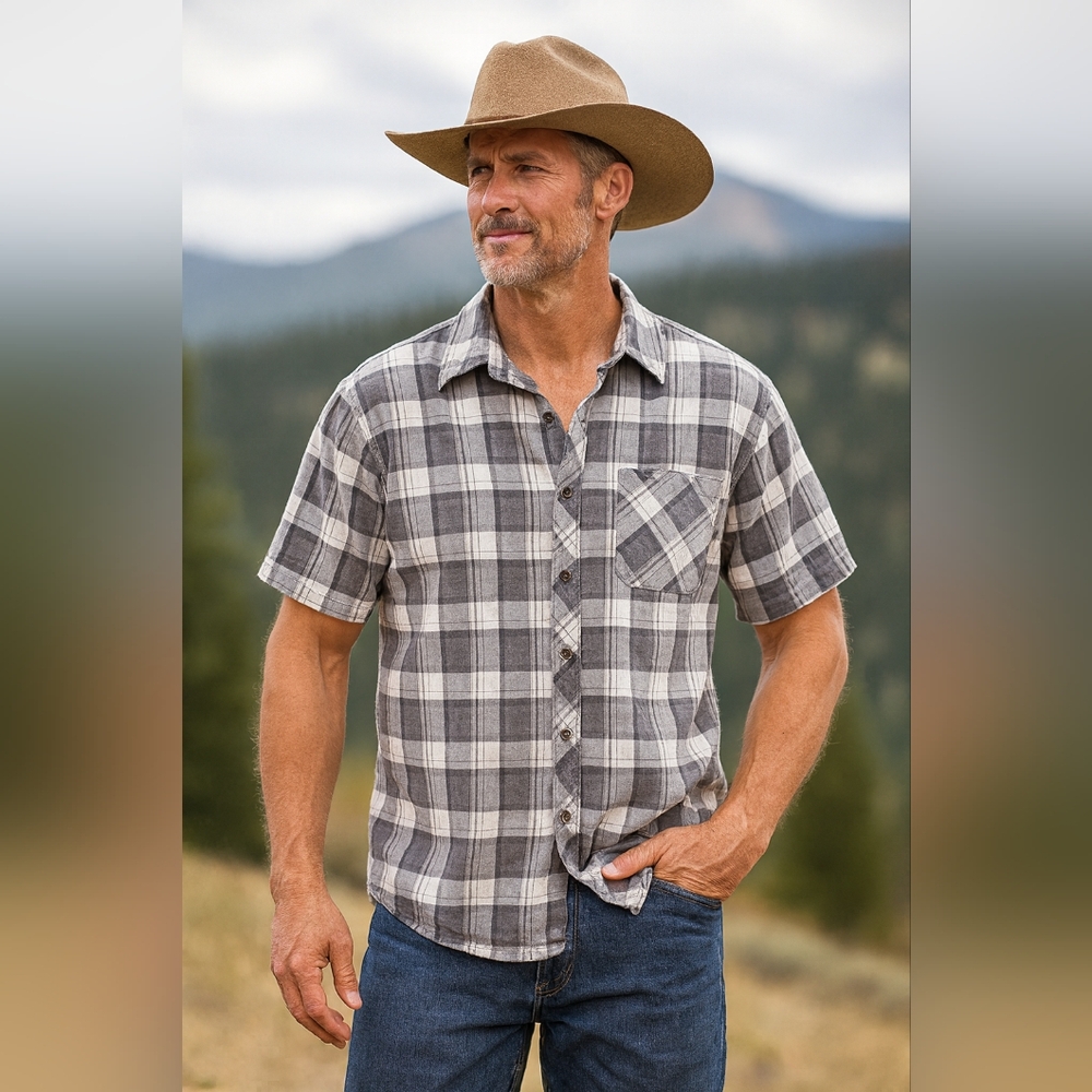 Cabela's Men's Button Up Shirt Outdoor Hiking Casual Collared Shirt
